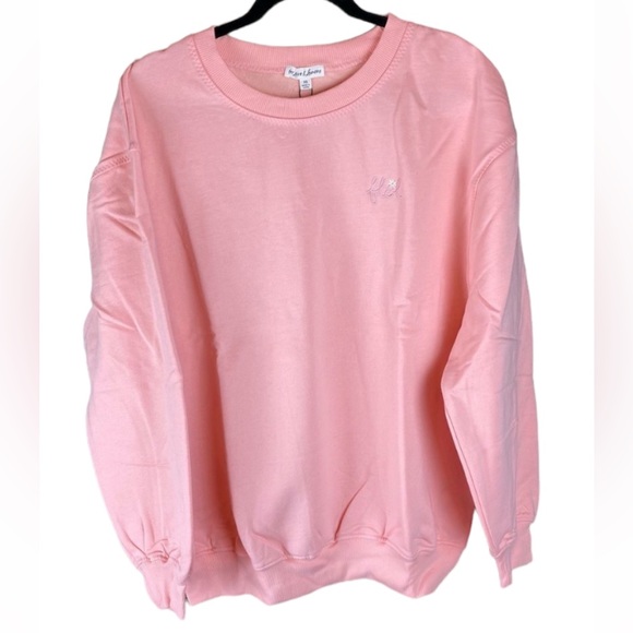 {NWT} For Love & Lemons Alex Logo Embroidered Sweatshirt XS - Picture 2 of 7